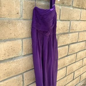 J. Crew One Shoulder Silk Chiffon Purple Party Dress size 2 NWT